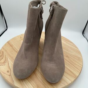 Saks Fifth Avenue Nina Ankle Boots Womens 11 Tan Leather Block Heels Mod